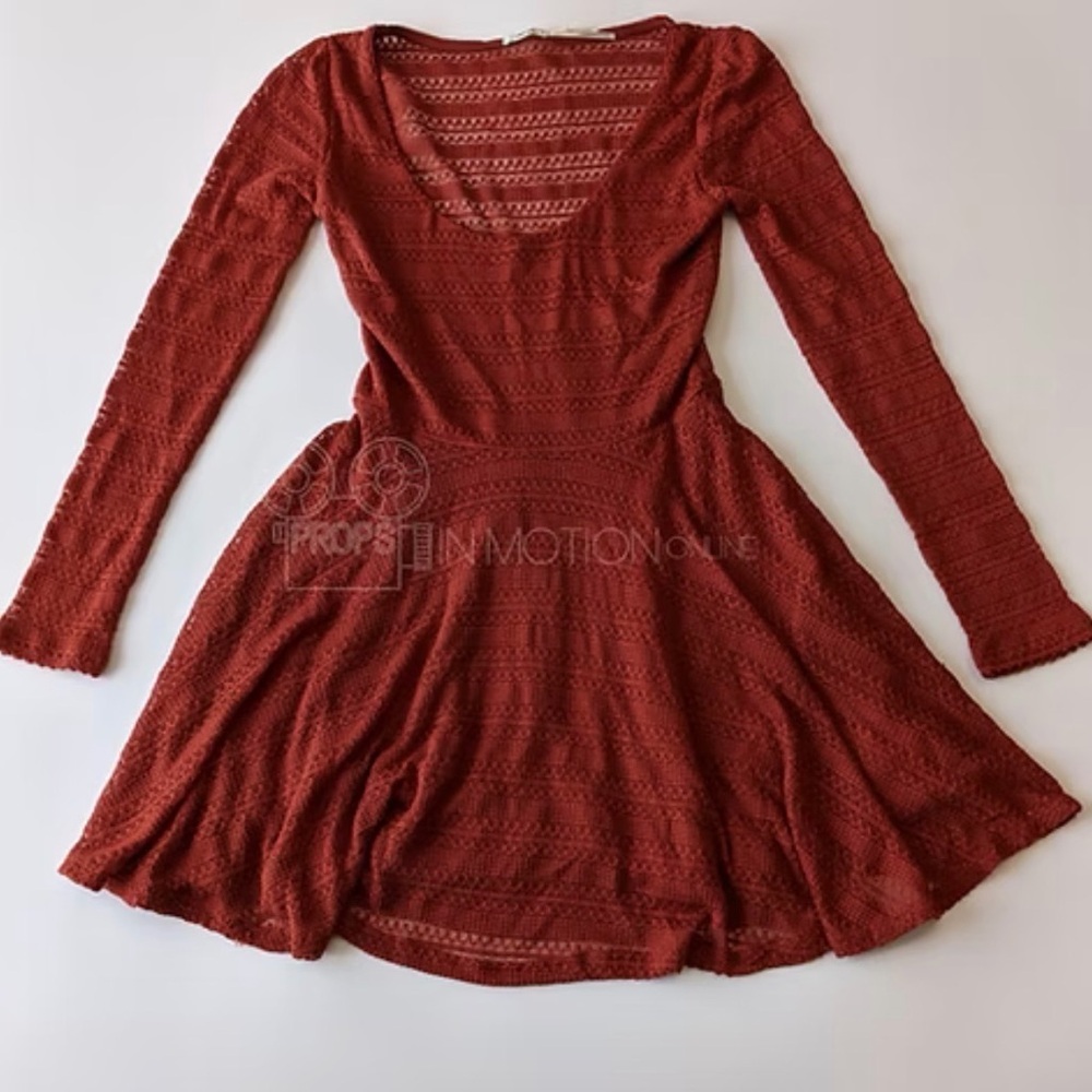 ❤️Kimchi blue knit lace rust mini dress, slightly flawed